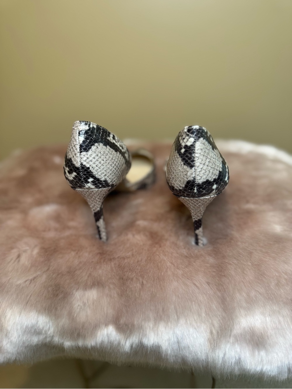 Nine West Snake-Print D'Orsay Pump in Black & Cream - Picture 5 of 6